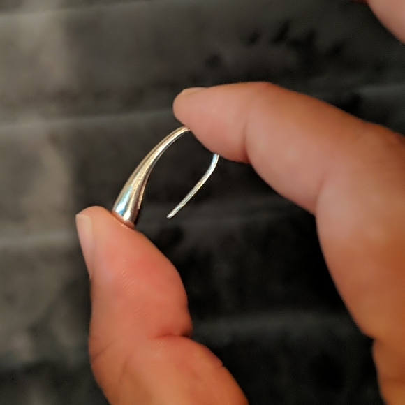 Silver Drop Earrings - Picture 3 of 4